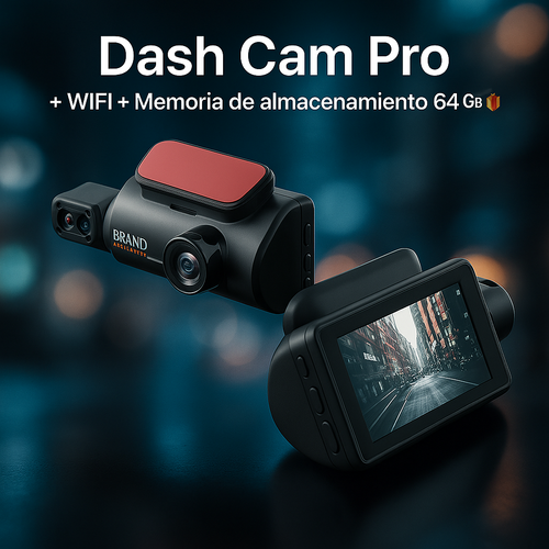 Dash Cam Doble lente + Memoria 64GB + Envío gratis + Garantía